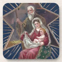 Vintage Religious Mary and Baby Jesus Christmas Coaster