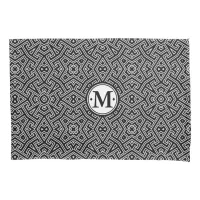 Geometric Pattern Monogram Black and White ID149 Pillowcase