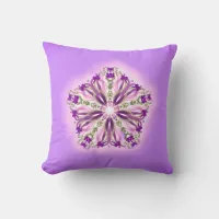 *~* Purple Lavender & Pink  Star Ribbon Mandala Throw Pillow