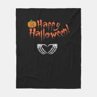 Spooky Skeleton Hands. Happy Halloween.  Fleece Blanket