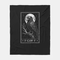 F-Caw-F Crow Card Funny Halloween Vintage Back Fleece Blanket
