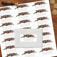 Winter Berries Pine Wedding Guest Address Labels