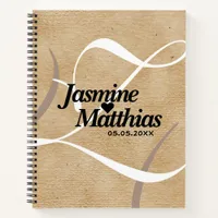 Rustic Elegant Vintage Monogram Burlap Wedding Notebook