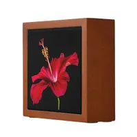 Red Hibiscus Flower Side-Front View Desk Organizer