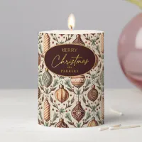 Earth Tones Christmas Pattern#12 ID1009 Pillar Candle