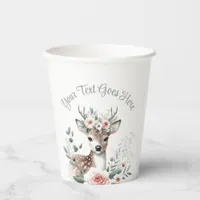 Woodland Animal Baby Deer Baby Shower Paper Cups