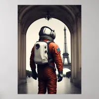 An astronaut in Paris  Poster