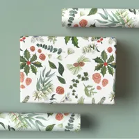 Classic Winter Woodland Watercolor Forest Holiday Wrapping Paper Sheets