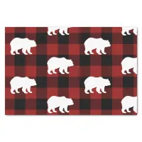 Lumberjack Red Buffalo Plaid Bear Pattern Holiday Tissue Paper