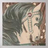 Vintage Merry-Go-Round Horse Poster