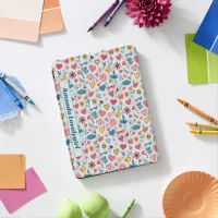 Crayon Pastel Heart & Flowers iPad Air Cover