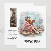 Grannies Gone Wild Funny Pizza Bachelorette Thank You Card
