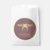 Art Deco Butterfly Pink Gold "Thank You" Wedding Favor Bag