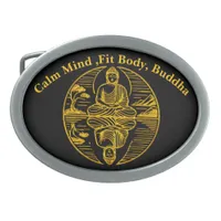 Golden Buddha Reflecting in Serene Waters Belt Buckle