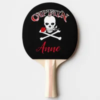 Personalized Jolly Roger (Rose) Ping Pong Paddle