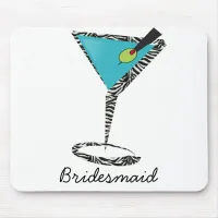 chic aqua martini mouse pad