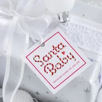 Santa Baby Red Baby Shower Favor Tag
