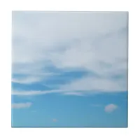 Blue Sky Lovely Summer Day White Clouds Ceramic Tile