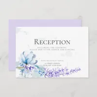 RECEPTION | Watercolor Lavender -Dusty Blue Floral Invitation
