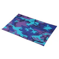 Camouflage Dark Blue & Purple Pattern Cloth Placemat