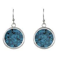 Hypnotizing circles - blue earrings