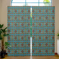 Southwest Mountain Peaks Turquoise 50x108in Blackout Curtains