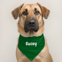 Custom Personalized Name Minimal Forrest Green Pet Bandana Collar