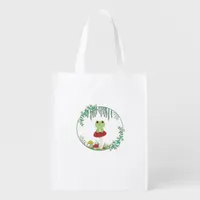 Cottagecore Aesthetic Kawaii Frog Goblincore Cute  Grocery Bag
