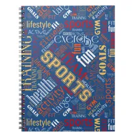 Fitness Word Cloud Red/White ID284 Notebook