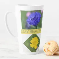 Stay Beautiful and Blooming Photo Collage Latte Mug