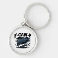 Gothic Crow Funny Humor F-Caw-F Essential Minimal  Keychain