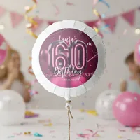 Glamorous Stylish Chic Hot Pink Neon 60th Birthday Balloon