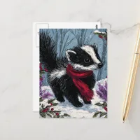Sweet Scunk in Winter Postcard