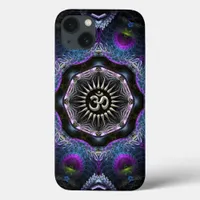 Silver Aum Hexagon Fantasy Fractals New-Age iPhone 13 Case