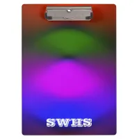 Neon of Blue, Purple, Green & Orange Monogram Clipboard