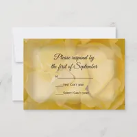 Yellow Rose Floral Wedding RSVP Response Card