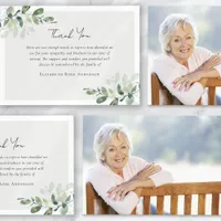 Eucalyptus Photo Sympathy Funeral  Thank You Card