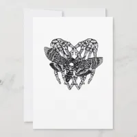 Deathshead Moth Classic - Skeleton Hand Heart Holiday Card