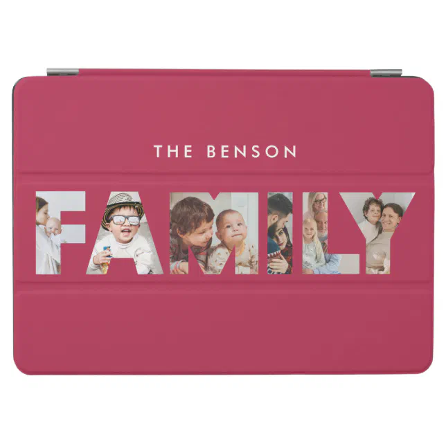 Family Photos Collage Viva Magenta iPad Air Cover