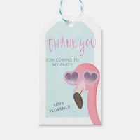 Cool Summer Flamingo | Heart Sunnies Favor Tag