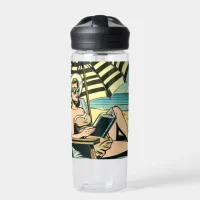 Retro Pop Art Lady Comic Book Style Personalized Water Bottle