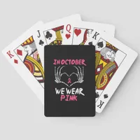 Breast Cancer Skeleton Hand Heart We Wear Women Poker Cards