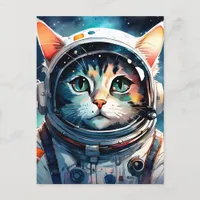 A fantasy cat astronaut  postcard