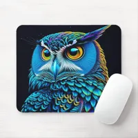 Ai generated Colorful Owl  Mouse Pad