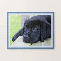 Black Labrador Cute Puppy Dog 11 x 14 Dog Lover Jigsaw Puzzle
