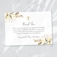 Sympathy Eucalyptus Cross Funeral  Thank You Card