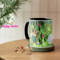 Watercolor Easter Bunny Chicken Custom  Mug