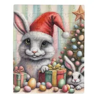 Funny Misfit Easter Christmas Rabbits Jigsaw Puzzle