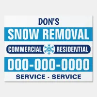 18" X 24" Bold Blue Snow Removal Plowing Yard Sign