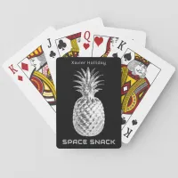 Silver Pineapple Space Snack Fruit Personalized Poker Cards